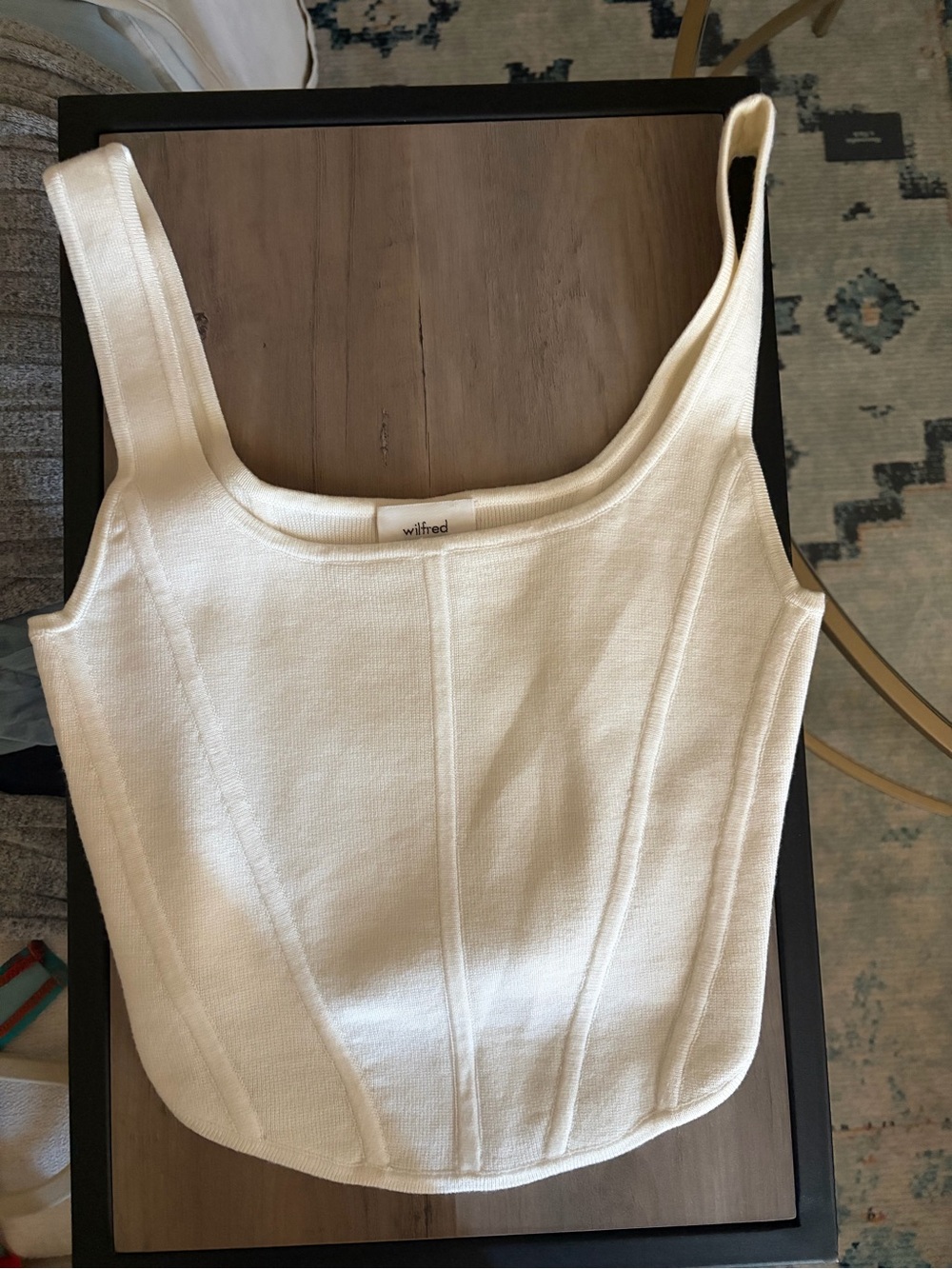 Wilfred Cream Square Neck Knit Tank
